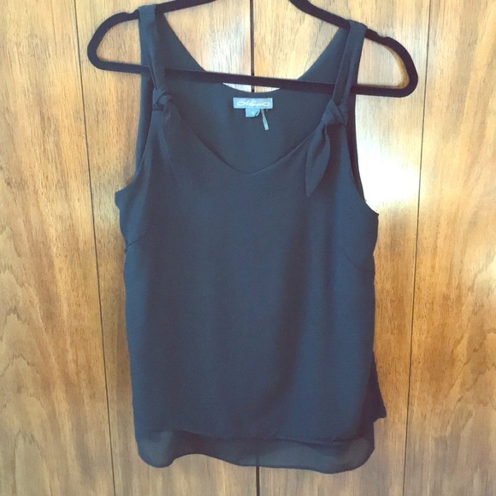 Metric NY Sleeveless double-layer black blouse SzS